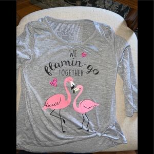 Lol vintage girls flamingo shirt‎ knit at bottom S